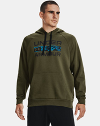 Felpa con cappuccio UA Rival Fleece Signature Box da uomo en oferta