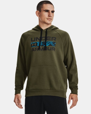 Felpa con cappuccio UA Rival Fleece Signature Box da uomo