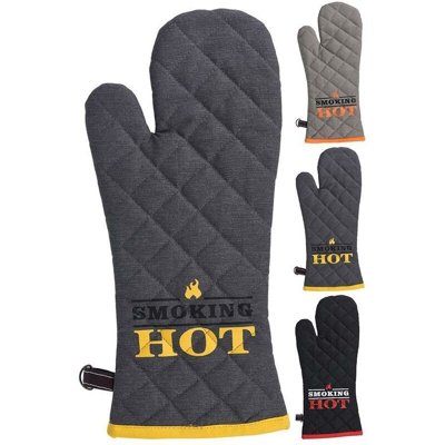Guanto da barbecue in cotone e pelle EDM 73860