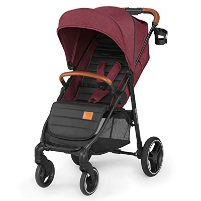 Kinderkraft Passeggino Leggero GRANDE 2020, Pieghevole, Sedile Spazioso, Ampia Cappottina, Accessori, Borgogna