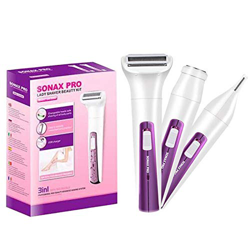 Epilatore Elettrico Donna, Rasoio impermeabile professionale di ricarica USB 3 in 1,per bikini, corpo, viso,sopracciglia (viola) precio