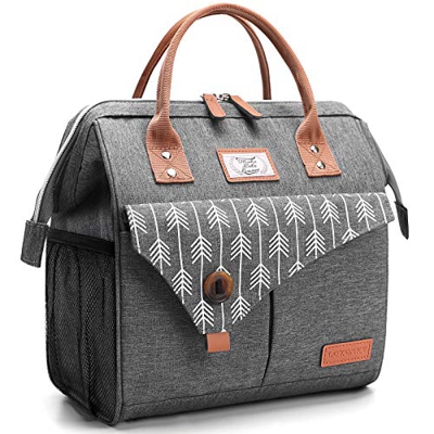Lekesky - Borsa termica da donna, 11 l, colore: Grigio