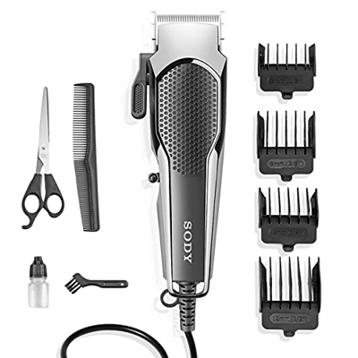 Rasoio Capelli Professionale SODY SD2038 Regolabarba Tagliacapelli Uomo con Filo Macchinetta per Capelli con Filo Rasoio Elettrico Barba e Capelli Hai