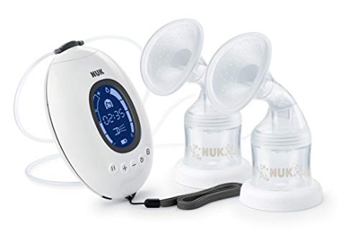NUK Nature Sense pompa tiralatte elettrica doppia | Batteria ricaricabile | Display LCD | 16 programmi | Funzione di memorizzazione | 2 contenitori pe