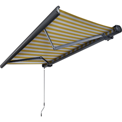 NEMAXX Tenda a cassonetto tenda da sole elettrica a cassonetto completa con Led, tenda da sole giallo-bianco, cassonetto antracite, radiocomando, en oferta