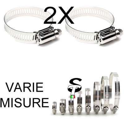 Fascette Stringitubo Inox 2 pezzi fascetta Acqua Gas Auto Moto misure 25-40mm Nr04 STI
