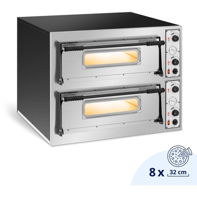 Forno Per Pizza Fornetto Elettrico Professionale A 2 Camere Per 8 Pizze 455 °C