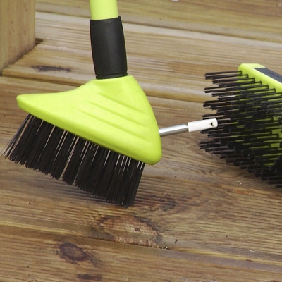 Set 2 spazzole in acciaio con manico telescopico