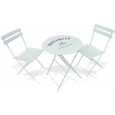 Bistrot Set Tavolo E Sedie Bianco