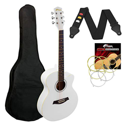 TIGER ACG1-WH Chitarra acustica Small Body con corde in acciaio per principianti - Bianco precio