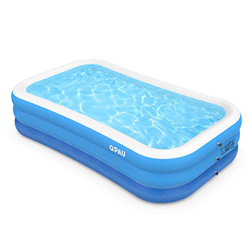 QPAU Piscina Gonfiabile, Piscina per Famiglie a Grandezza Naturale, Piscina Fuori Terra per Impieghi Gravosi per Bambini, Adulti, All'Aperto, Cortile, características