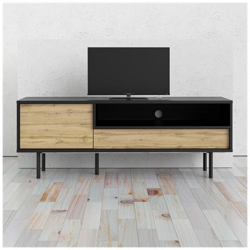 Mobile Porta Tv, Colore Nero E Rovere Cm 137.2 X 50.5 X 40.1 precio