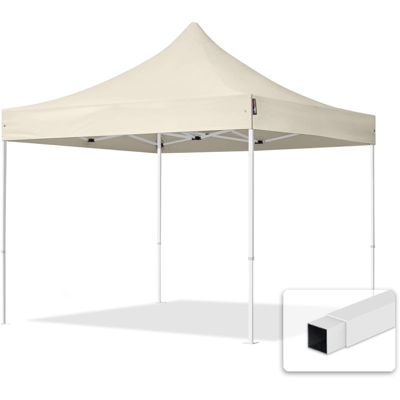 Gazebo Pieghevole Giardino 3x3m Telo PES300 Poliestere 100% Impermeabile Padiglione Mercati Sagre crema