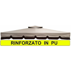 Telo ricambio Rinforzato in PU Copertura Gazebo 3X3 250 gr Ricambio Camino Antivento Antipioggia 3 X 3 MARCATO MICHELE SOGARI en oferta