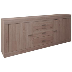 Credenza Moderna A 2 Ante, Buffet Da Cucina, Madia Con Scaffali E Ripiani, Mobile Da Soggiorno Porta Tv, Made In Italy, Cm 210x43h86, Colore Rovere características