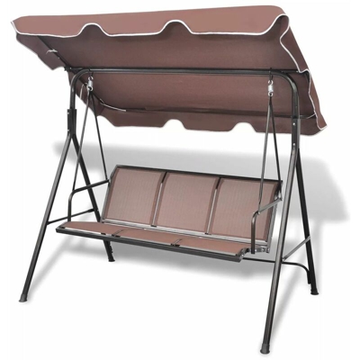 Happyshopping - Panchina a Dondolo da Giardino con Baldacchino Caffe