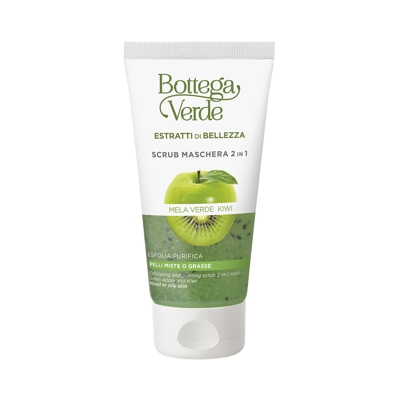 Estratti di bellezza - Exfoliante - Mascarilla 2 en 1 - Manzana verde y Kiwi - exfolia y purifica - pieles mixtas o grasas (75 ml)