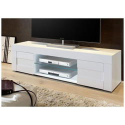 Mobile Da Soggiorno Porta Tv Moderno, Credenza Bassa A 2 Ante, Made In Italy, Cm 181x42xh44, Colore Bianco Lucido precio