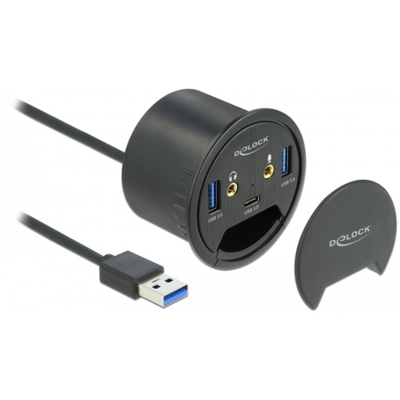 62794 hub di interfaccia USB 3.2 Gen 1 (3.1 Gen 1) Type-A 5000 Mbit/s Nero, Hub USB