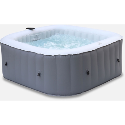 Spa MSPA gonfiabile quadrata â€“ Fjord 4 grigio - spa 4 persone quadrata 160cm, PVC, pompa, riscaldamento, gonfiatore, filtro, vasca e telecomando di