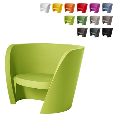 Sedia Design Moderno Poltrona A Pozzo Per Casa Bar Locali Slide Rap Chair | Colore: Verde 2