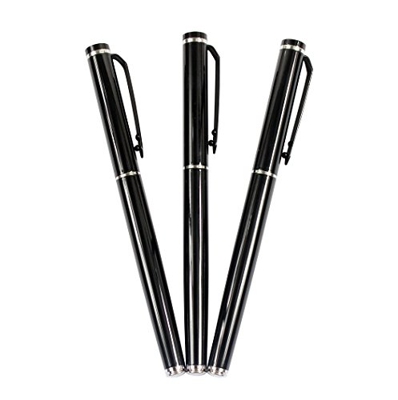 Ranvi JinHao 101 stilografica nera con cerchio in argento, 3 pezzi, 1 penna stilografica, 1 fontana fine, 1 penna calligrafica, scatola regalo