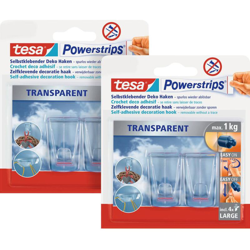 58813 Gancio Powerstrips ® DECO GRANDE Trasparente Contenuto: 4 pz. - Tesa precio