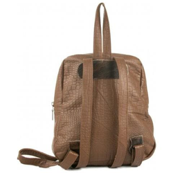 Zaino Da Donna In Pelle Naturale Color Marrone 27x23x8 Cm en oferta
