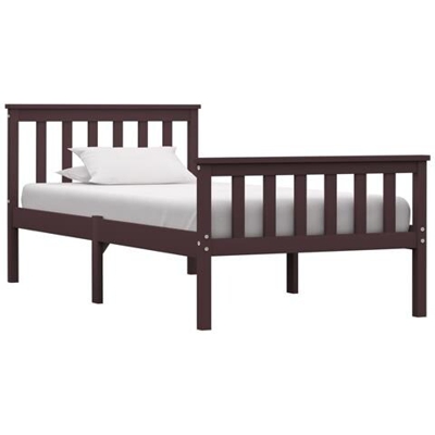 Giroletto Marrone Scuro In Legno Massello Di Pino 90x200 Cm