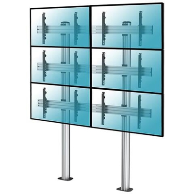031-2600k3 Supporto Da Pavimento Videowall Da Avvitare Per 6 Schermi Monitor Tv Lcd Led 45''''-55''''