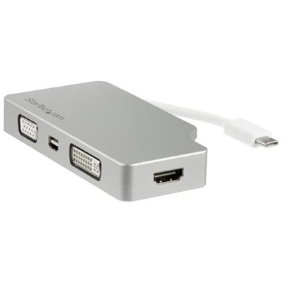 Adattatore Audio / Video da Viaggio 4 in 1 - USB Type-C a VGA, DVI, HDMI o mDP - in Alluminio - 4K