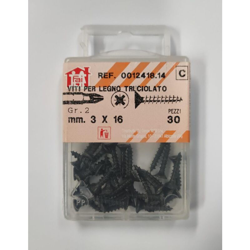 ORECA - 30 VITI PER LEGNO TRUCIOLATO TESTA PIANA SVASATA IMPRONTA A CROCE PZ 3X16mm IN ACCIAIO BRUNITO en oferta