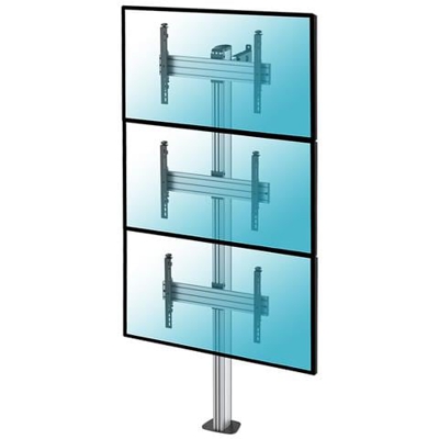 030-1300k3 Supporto A Pavimento Per 3 Tv Lcd Led 40''''-65'''' Da Avvitare, Altezza 240 Cm