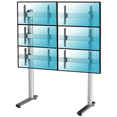 031-2600k1 Supporto Da Pavimento Videowall Per 6 Schermi Monitor Tv Lcd Led 45''''-55''''