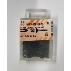 ORECA - 25 VITI PER LEGNO TRUCIOLATO TESTA PIANA SVASATA IMPRONTA A CROCE PZ 3,5X50mm IN ACCIAIO BRUNITO precio