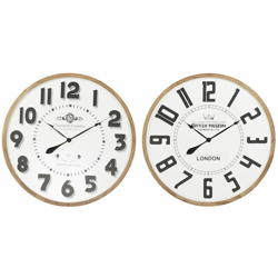Orologio da Parete Bianco Marrone Nero Legno MDF (2 pcs) (80 x 4.5 x 80 cm) - Dkd Home Decor características