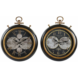 Orologio da Parete Nero Metallo Legno MDF (2 pcs) (42 x 8 x 52 cm) - Dkd Home Decor características