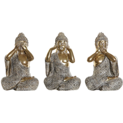 Statua Decorativa DKD Home Decor Resina Buda Finitura invecchiata (3 pcs) (15 x 12.5 x 23.5 cm) características
