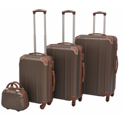 4 Pz. Set di Trolley Rigidi Color Caffe en oferta