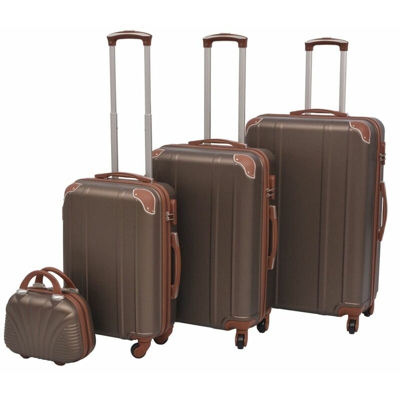 4 Pz. Set di Trolley Rigidi Color Caffe
