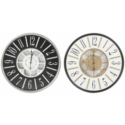 Orologio da Parete Bianco Marrone Nero Ferro Legno MDF (2 pcs) (60 x 5 x 60 cm) - Dkd Home Decor precio