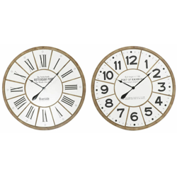 Orologio da Parete Bianco Marrone Legno MDF (2 pcs) (80 x 4.5 x 80 cm) - Dkd Home Decor precio