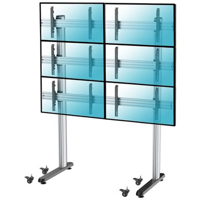 031-2600k2 Carrello Videowall Per 6 Schermi Monitor Tv Lcd Led 45''''-55''''