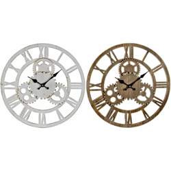 Orologio da Parete Bianco Legno MDF Ingranaggi (2 pcs) (40 x 4 x 40 cm) - Dkd Home Decor en oferta