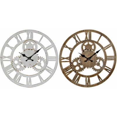 Orologio da Parete Bianco Legno MDF Ingranaggi (2 pcs) (40 x 4 x 40 cm) - Dkd Home Decor
