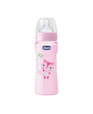 Chicco Biberon Benessere Colorato Polipropilene E Silicone Girl 330ml +4Mesi