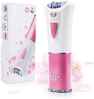 Queenmew Epilatore Elettrico Viso per Donne, Depilazione Bikini Donna Senza Fili con Led Luce, Flawless Depilatore Epilazione, Rasoio Elettrico per Co