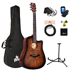 Winzz 4/4 Chitarra Acustica Folk Full Size Per Adulti e Studenti Principianti (Incisione Vintage) precio
