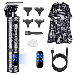 Tagliacapelli Uomo Professionale, 0 mm Precisione Rasoio Elettrico Barba, T-Blade Impermeabile Tagliatrice Elettrico Capelli con 3 Pettini e Mantello  precio