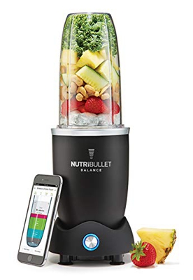 NUTRIBULLET Bilancia 1200 W – Frullatore collegato – Tecnologia ciclonica brevettata – Estrattore di succo, pasto Healthy, Plastica, Nero
